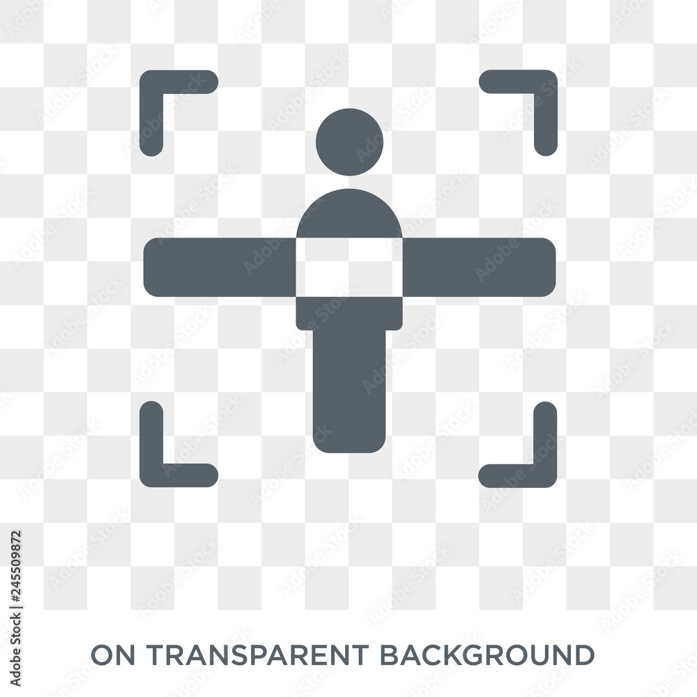 Aufkleber body scan icon. trendy flat vector body scan icon on transparent background from artificial intellig