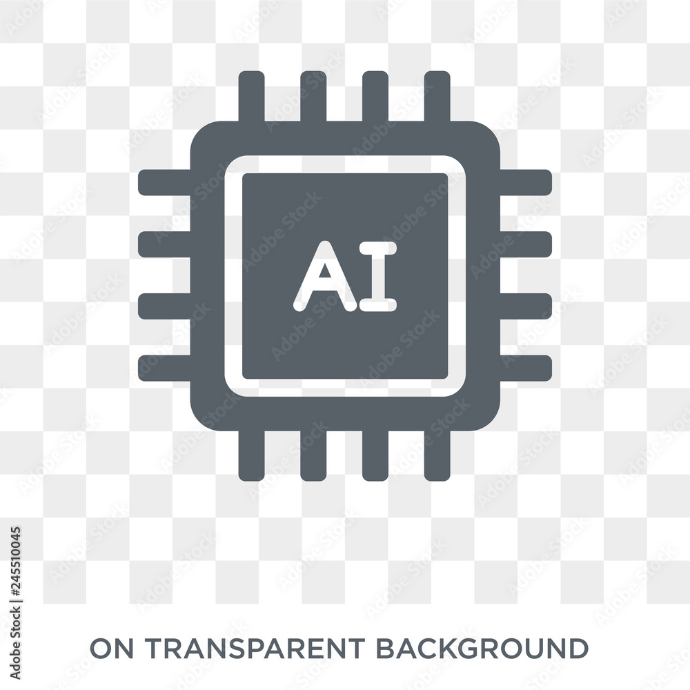 Poster ai icon. trendy flat vector ai icon on transparent background from artificial intelligence, future t