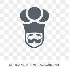 Cook face icon. Trendy flat vector Cook face icon on transparent background from People collection. High quality filled Cook face symbol use for web and mobile