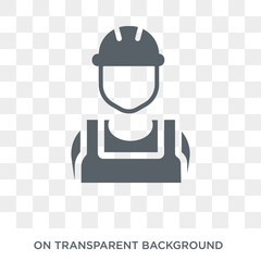 Construction worker icon. Trendy flat vector Construction worker icon on transparent background from People collection. High quality filled Construction worker symbol use for web and mobile