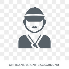 Coach face icon. Trendy flat vector Coach face icon on transparent background from People collection. High quality filled Coach face symbol use for web and mobile