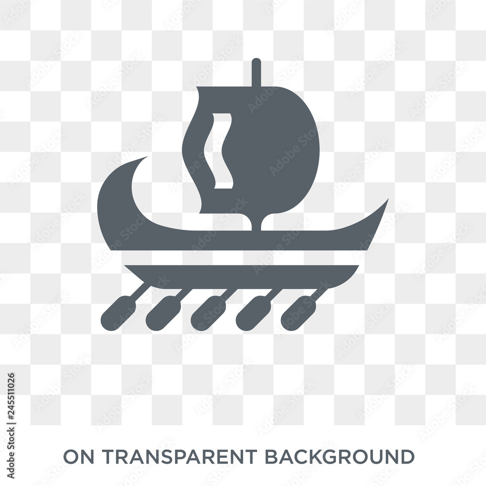Poster trireme icon. trendy flat vector trireme icon on transparent background from nautical collection. hi