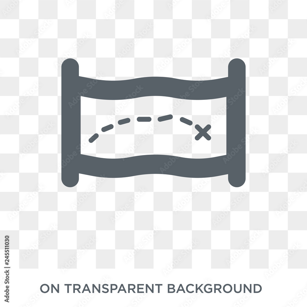 Poster treasure map icon. trendy flat vector treasure map icon on transparent background from nautical coll