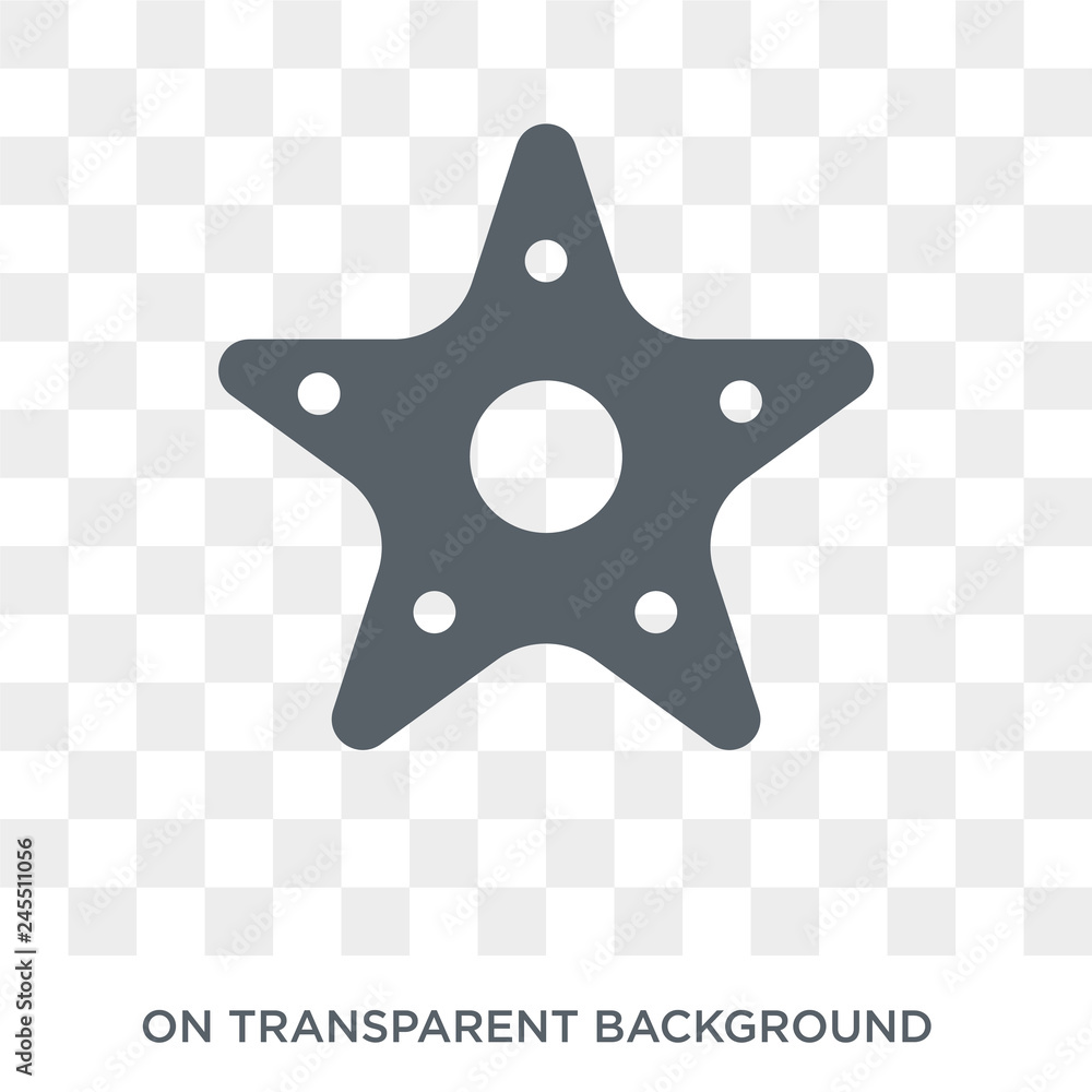 Poster starfish with dots icon. trendy flat vector starfish with dots icon on transparent background from n