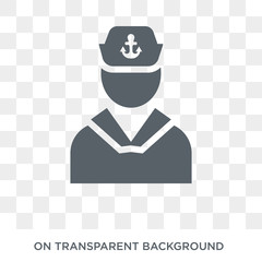 Sailor icon. Trendy flat vector Sailor icon on transparent background from Nautical collection. High quality filled Sailor symbol use for web and mobile