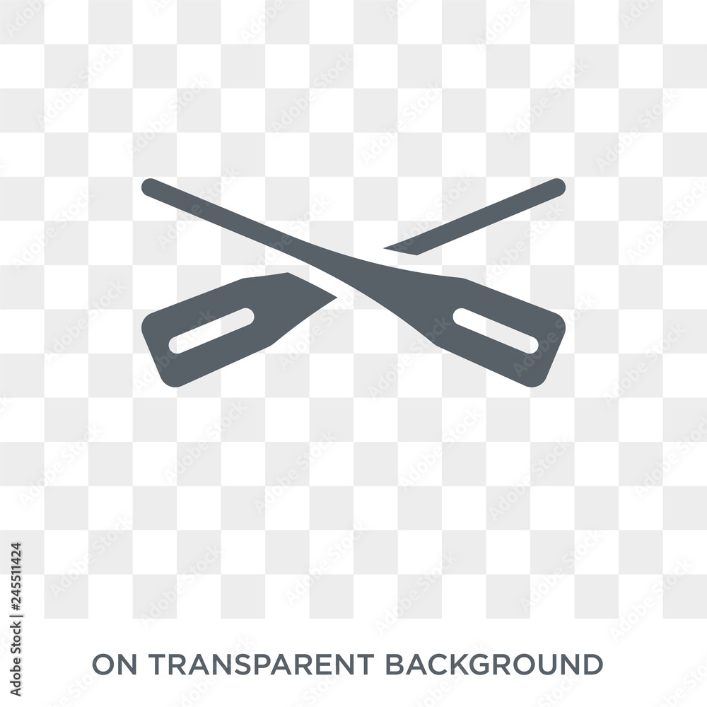 Poster oars icon. trendy flat vector oars icon on transparent background from nautical collection. high qua
