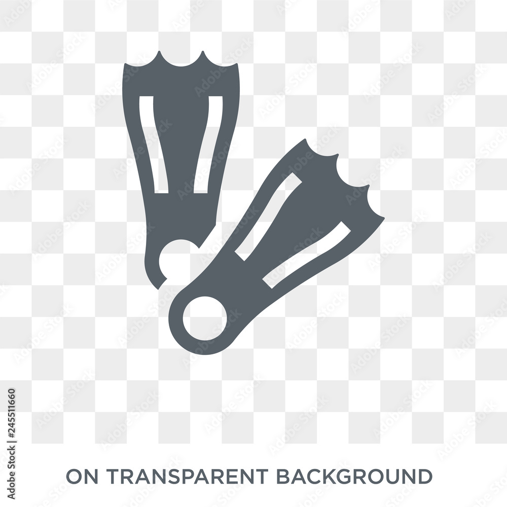 Poster Flippers icon. Trendy flat vector Flippers icon on transparent background from Nautical collection. High quality filled Flippers symbol use for web and mobile