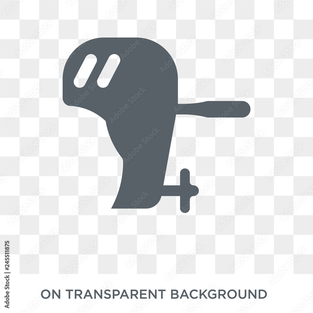 Poster boat engine icon. trendy flat vector boat engine icon on transparent background from nautical collec