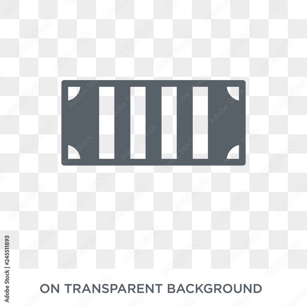 Poster big crate icon. trendy flat vector big crate icon on transparent background from nautical collection