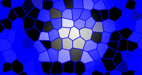 Monochrome Hexagon Triangle Pattern Design Blue and White