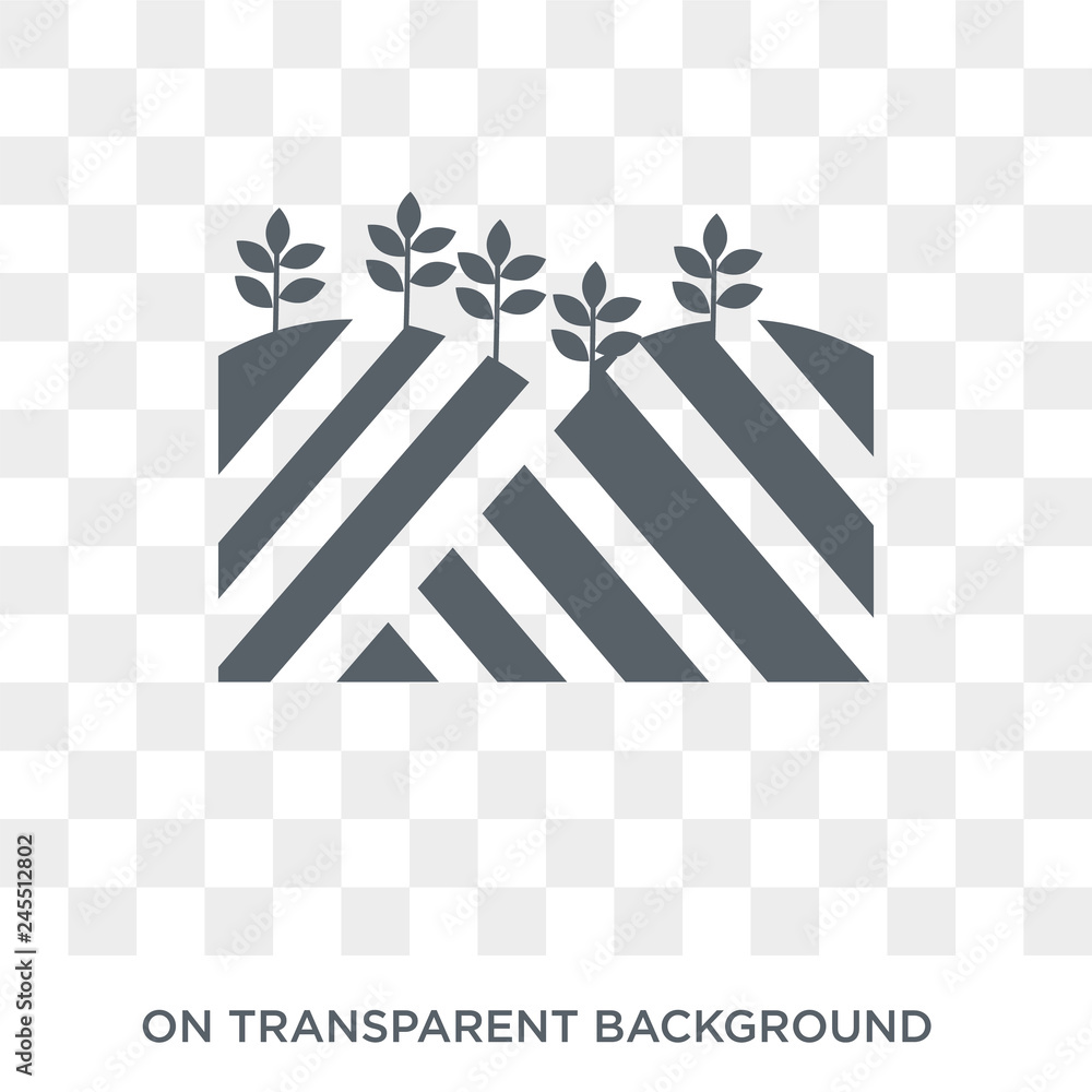 Poster field icon. trendy flat vector field icon on transparent background from nature collection. high qua
