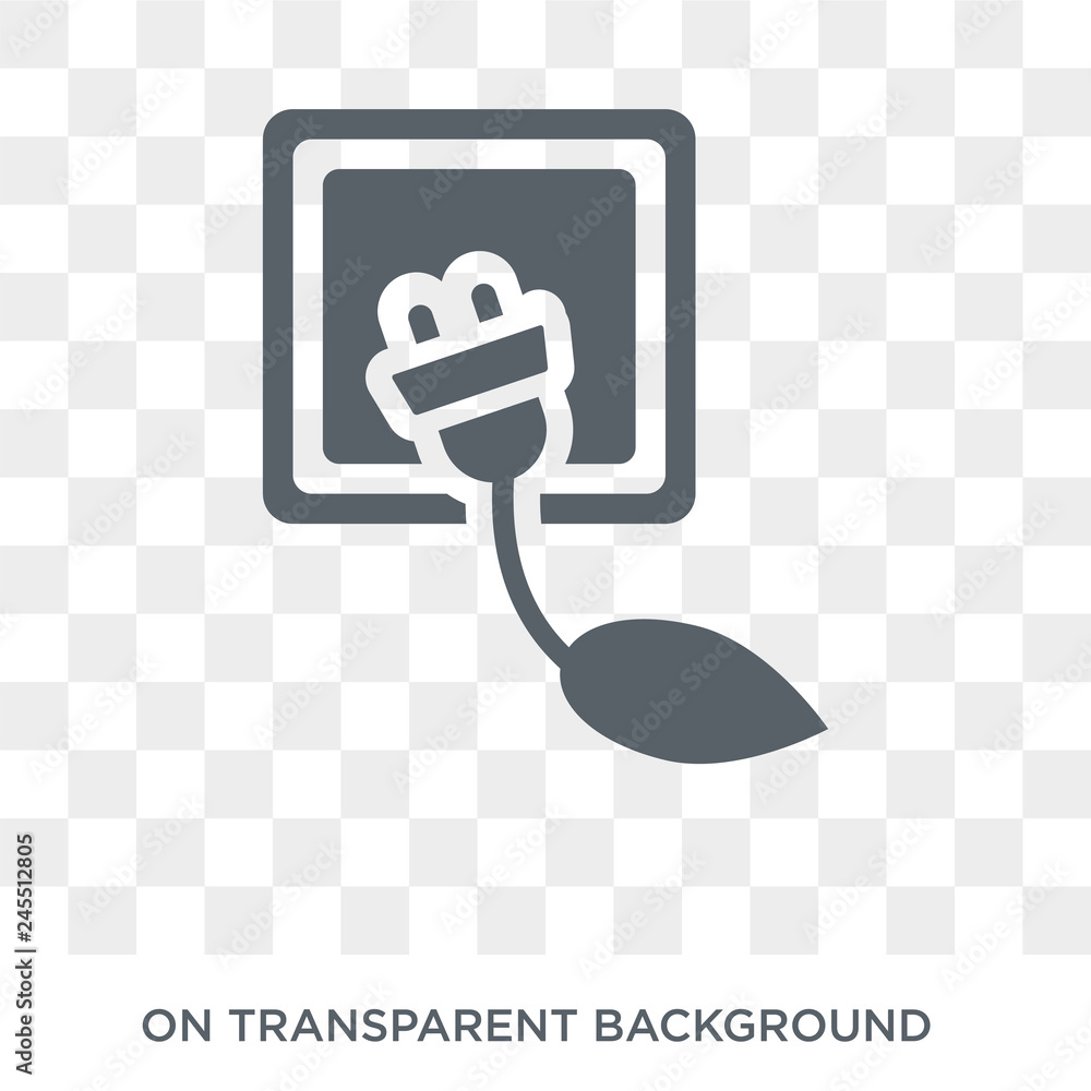 Poster eco socket icon. trendy flat vector eco socket icon on transparent background from nature collection