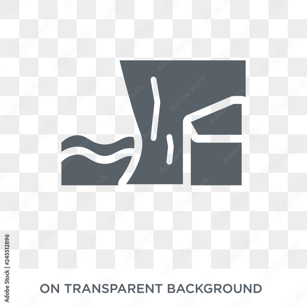 Poster cliff icon. trendy flat vector cliff icon on transparent background from nature collection. high qua