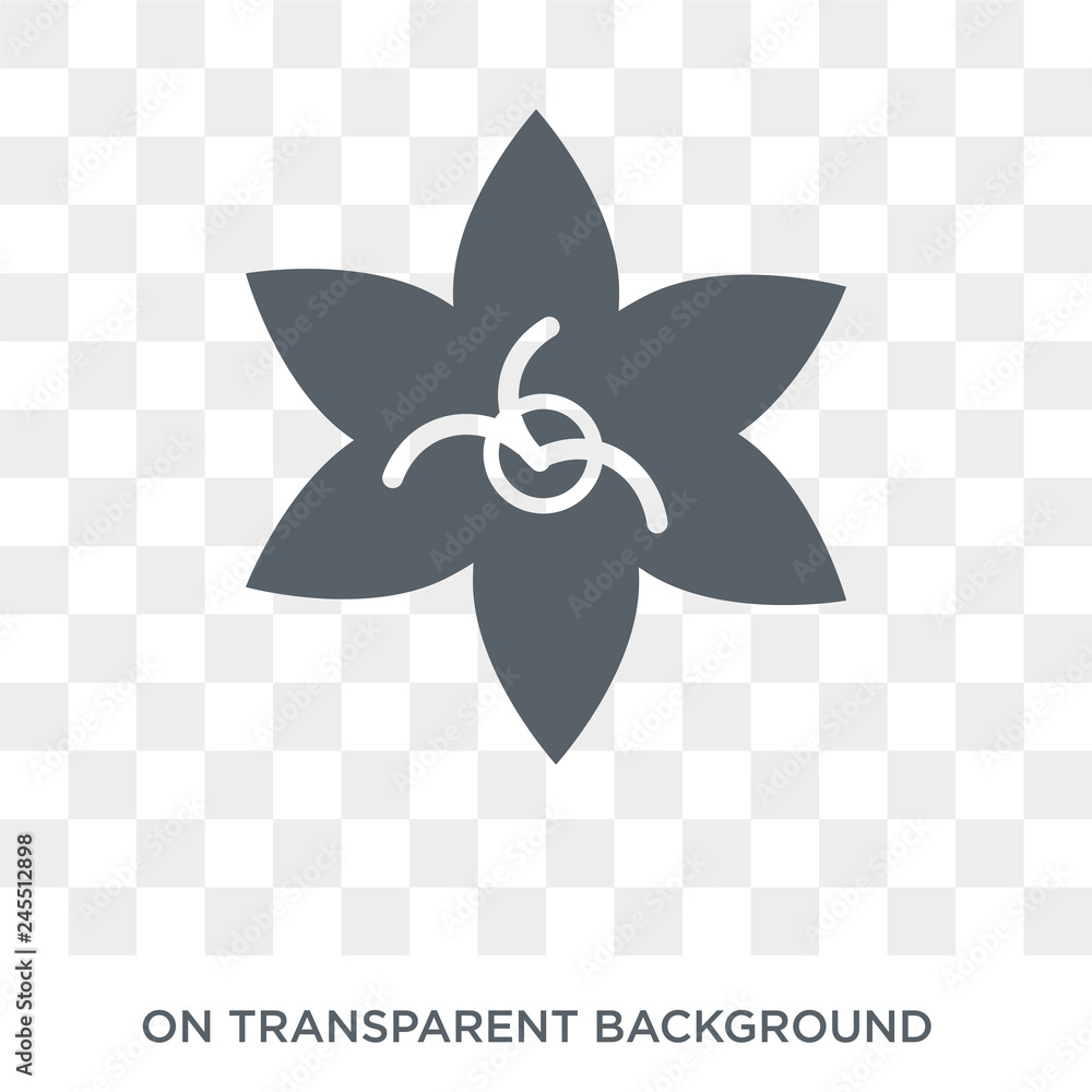 Poster clematis icon. trendy flat vector clematis icon on transparent background from nature collection. hi