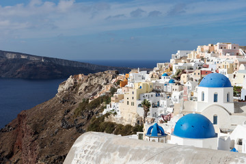 View over the city of Oia on the island of Santorini. Greece