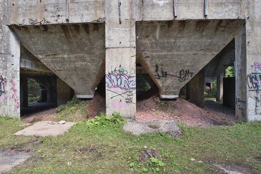 Ruins of a tin factory near the village of Rolava (German Sauersack) in the Ore Mountains. During the Second World War there was a prison camp.