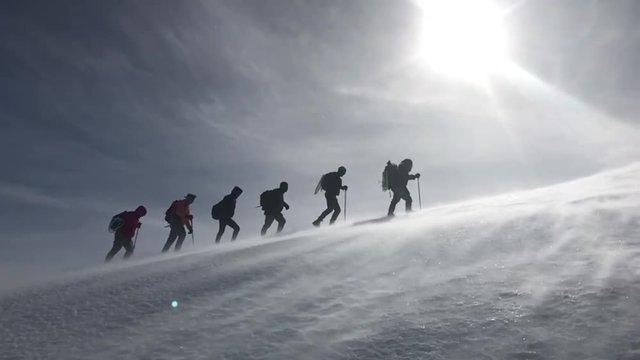 cold and kind walks of faithful, determined and strong mountaineers