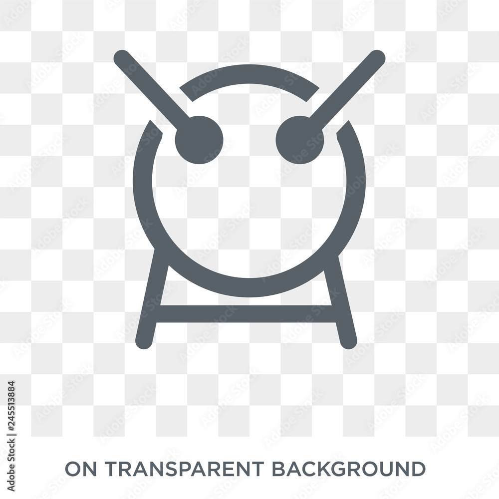 Poster drum icon. drum design concept from collection. simple element vector illustration on transparent ba
