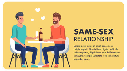 Same Sex Relationship Equality Flat Cartoon Banner