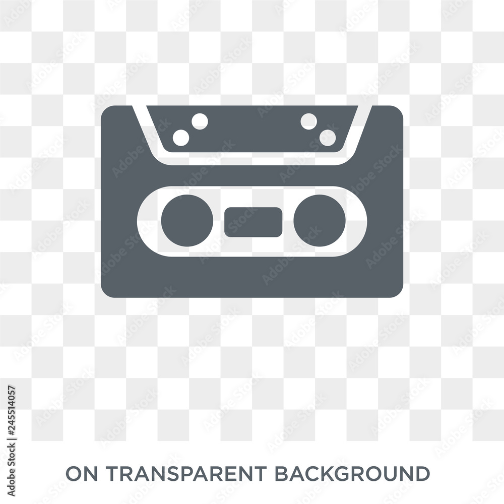 Poster cassette icon. cassette design concept from collection. simple element vector illustration on transp
