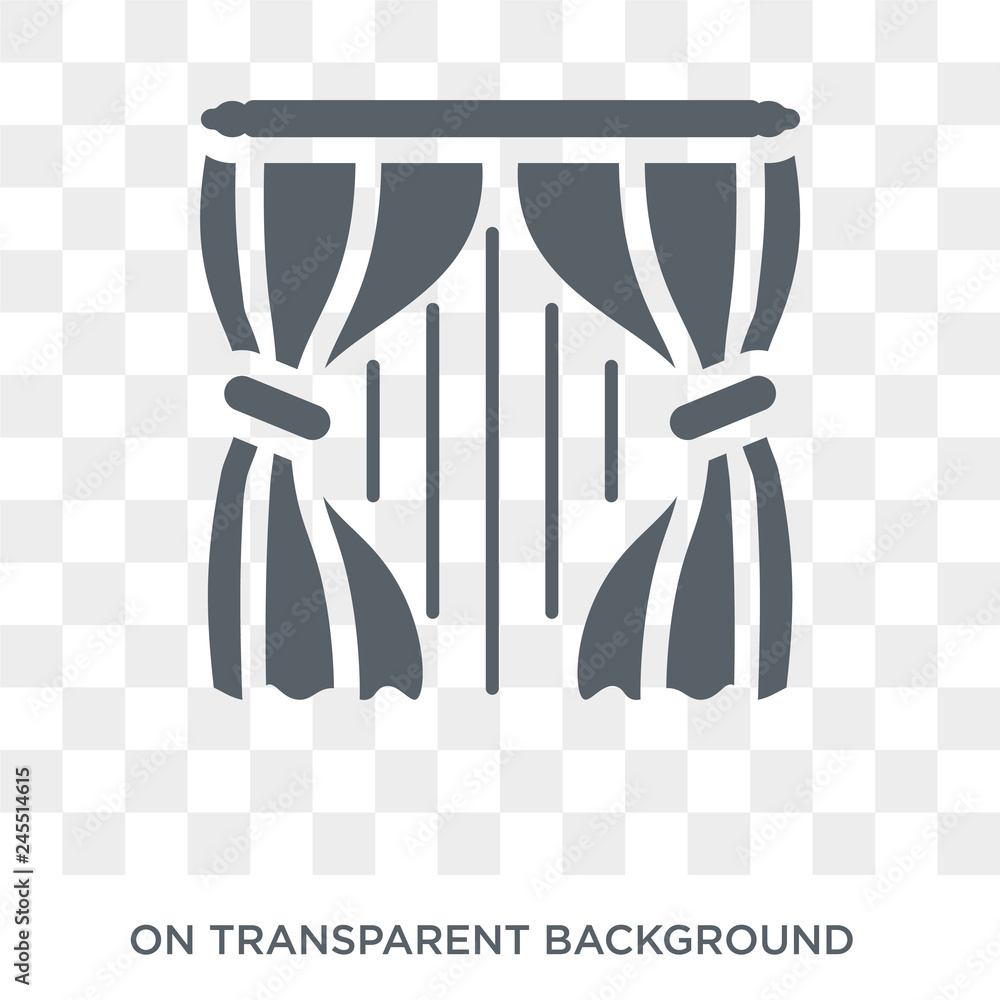 Poster curtain icon. curtain design concept from collection. simple element vector illustration on transpar