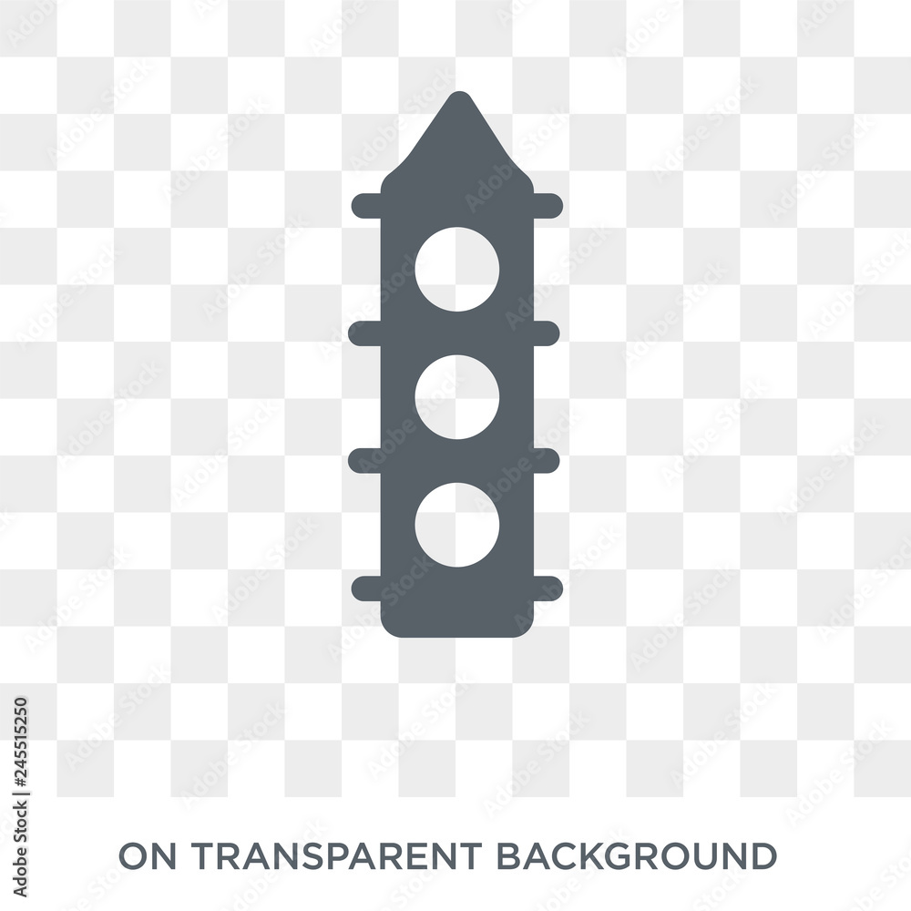 Poster traffic lights icon. trendy flat vector traffic lights icon on transparent background from maps and 
