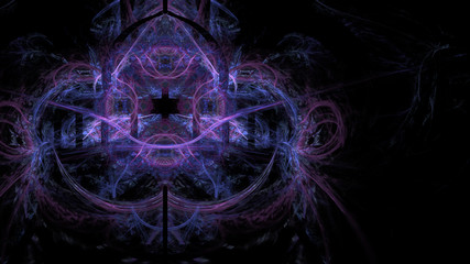 Fantasy chaotic colorful fractal pattern. Abstract fractal shapes. 3D rendering illustration background or wallpaper