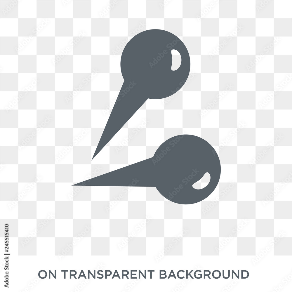Poster push pin icon. trendy flat vector push pin icon on transparent background from maps and locations co