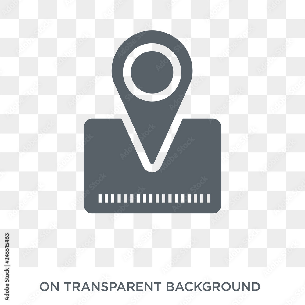 Poster placeholder icon. trendy flat vector placeholder icon on transparent background from maps and locati