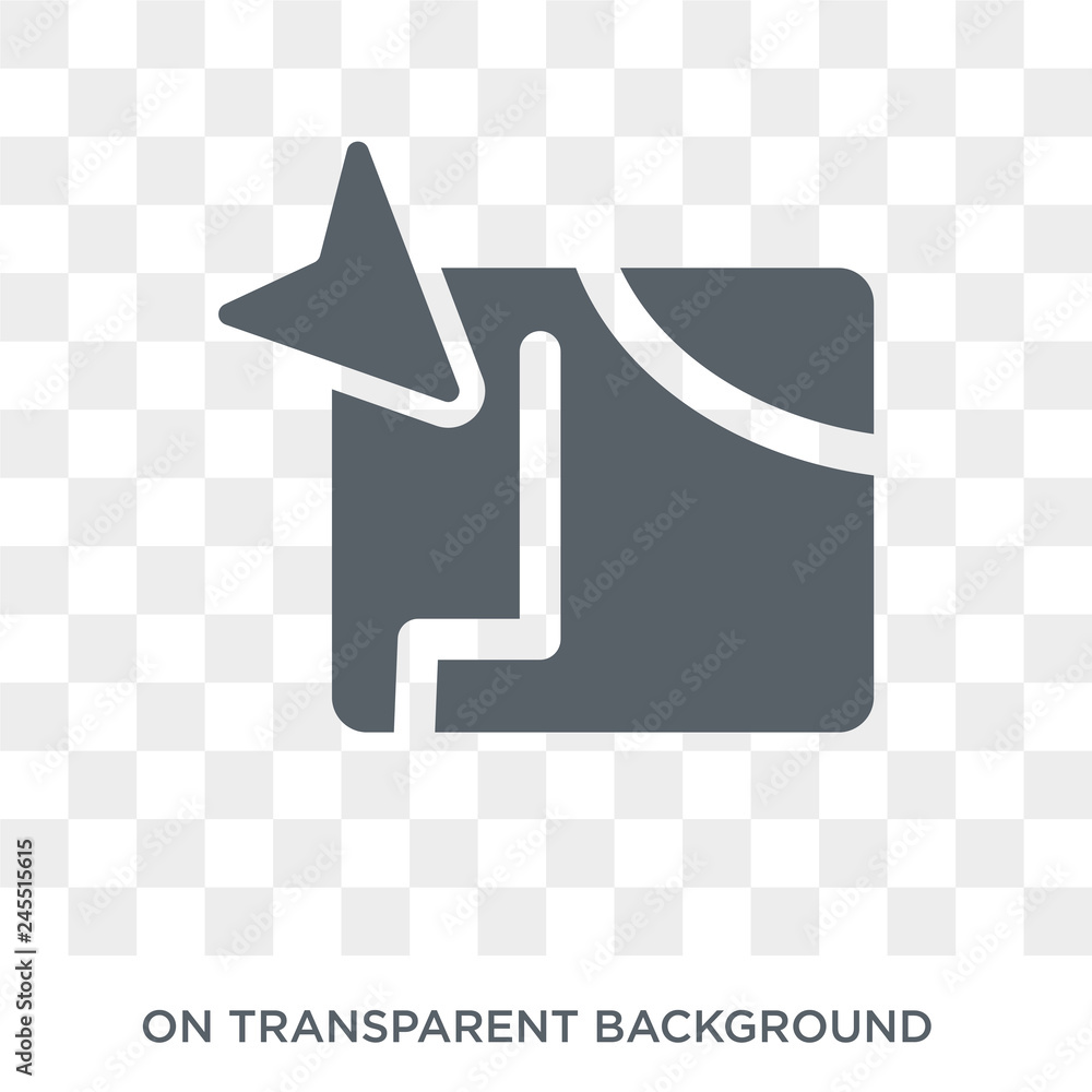 Poster map direction icon. trendy flat vector map direction icon on transparent background from maps and lo