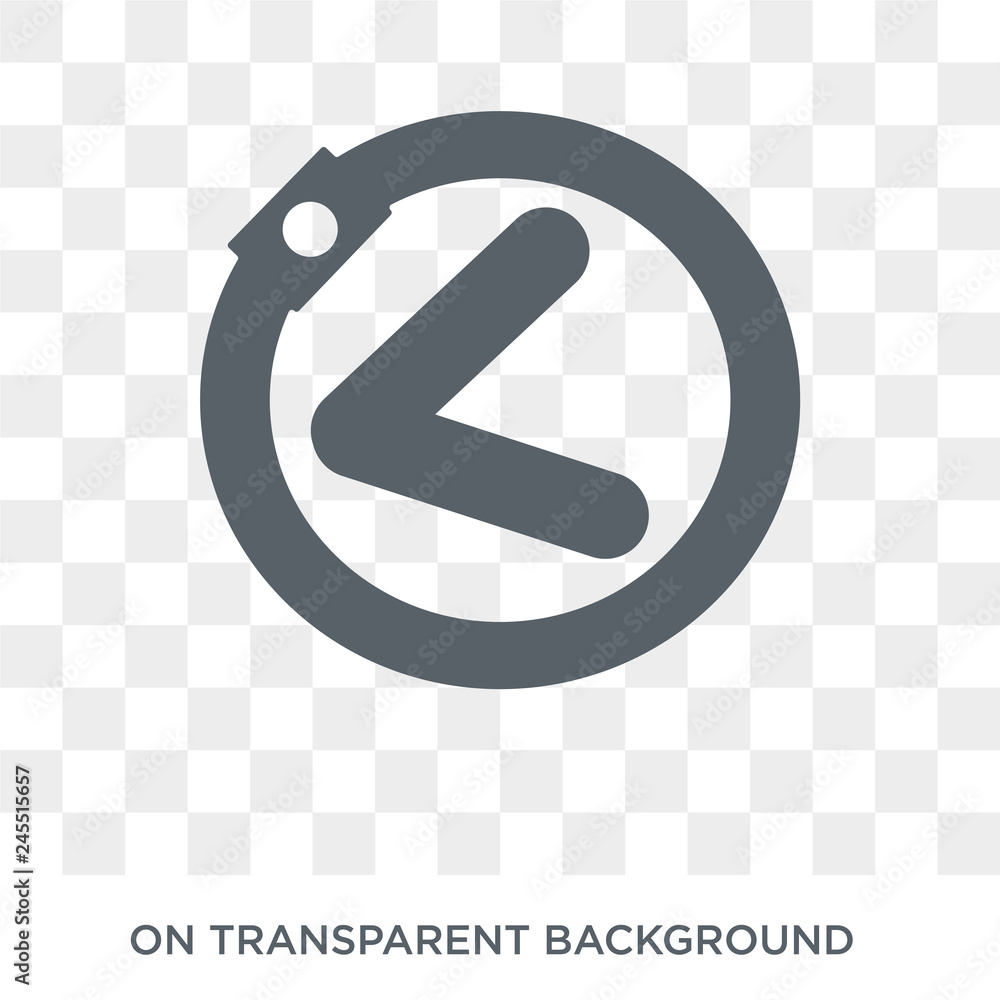 Poster left chevron icon. trendy flat vector left chevron icon on transparent background from maps and loca