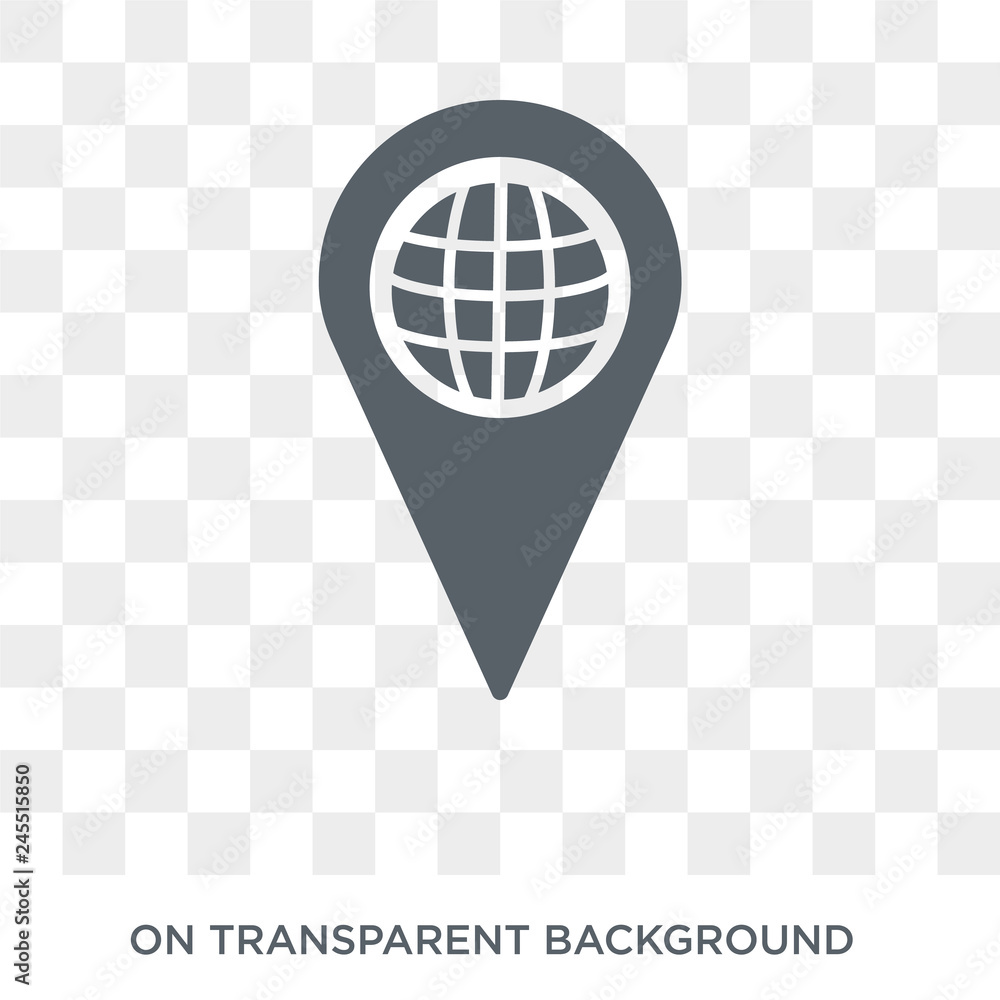 Poster earth grid icon. trendy flat vector earth grid icon on transparent background from maps and location