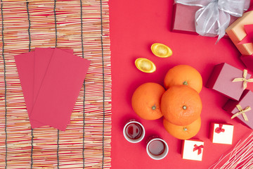 Chinese new year festival decorations healthy and wealth orange