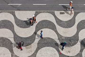 Cercles muraux Copacabana, Rio de Janeiro, Brésil Calçadão de Copacabana