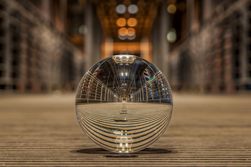 Kibbelsteg in the Speicherstadt Hamburg in a crystal ball