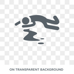 murder icon. Trendy flat vector murder icon on transparent background from law and justice collection. High quality filled murder symbol use for web and mobile