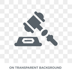 Gavel icon. Trendy flat vector Gavel icon on transparent background from law and justice collection. High quality filled Gavel symbol use for web and mobile