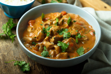 Chicken curry with fresh cilantro