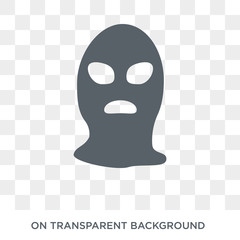 Balaclava icon. Trendy flat vector Balaclava icon on transparent background from law and justice collection. High quality filled Balaclava symbol use for web and mobile