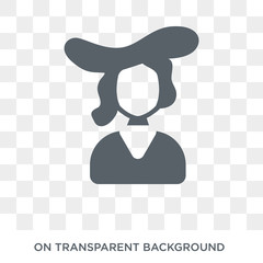 Woman with Hat icon. Trendy flat vector Woman with Hat icon on transparent background from Ladies collection. High quality filled Woman with Hat symbol use for web and mobile