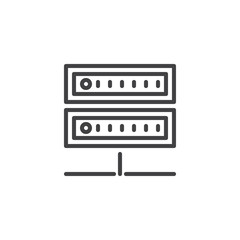 Hosting server line icon. linear style sign for mobile concept and web design. Computer Data center outline vector icon. Symbol, logo illustration. Pixel perfect vector graphics