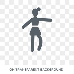 Woman Dancing Ballet icon. Trendy flat vector Woman Dancing Ballet icon on transparent background from Ladies collection. High quality filled Woman Dancing Ballet symbol use for web and mobile