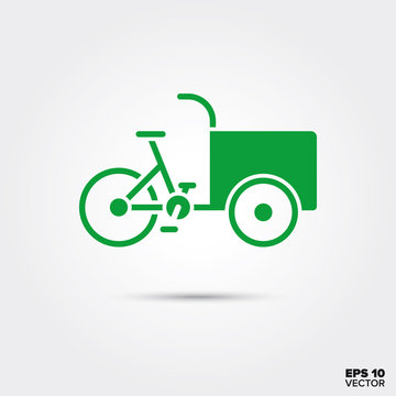 Cargo Bike Icon. Sustainable Freight Transportation Symbol.