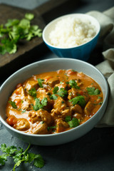 Chicken curry with fresh cilantro