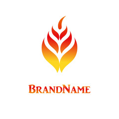 vector flame leaf logo