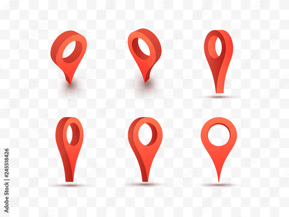 Poster Pointers set. 3d map pins isolated. 