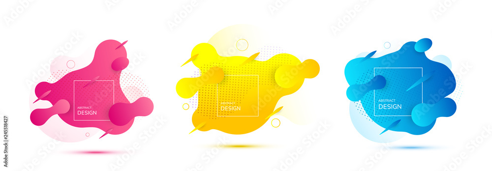 Aufkleber abstract banners with flowing liquid shapes. fluid design. abstract vector background.