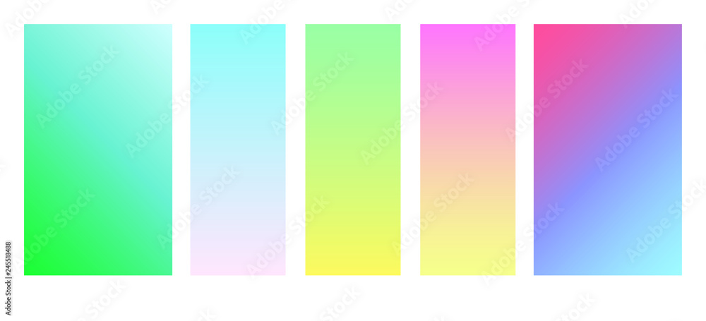Aufkleber set of soft colors for the background.modern screen vector design for app. soft color abstract gradi