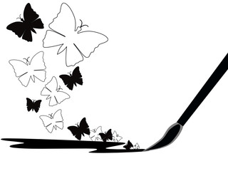 Drawing. Butterflies