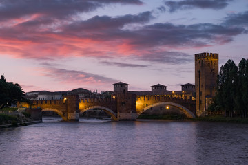 Fototapeta premium Castelvecchio Sunrise View